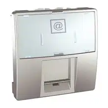 Schneider  UNICA TOP strojek 2modul  zásuv.datová RJ45 kat.5e UTP  ALU